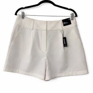 Express Super High Rise White Dress Shorts 10 NWT